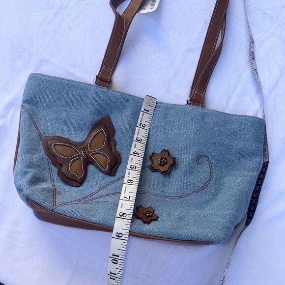 Charter Club Y2K denim BUTTERFLY SHOULDER BAG - Picture 7 of 14